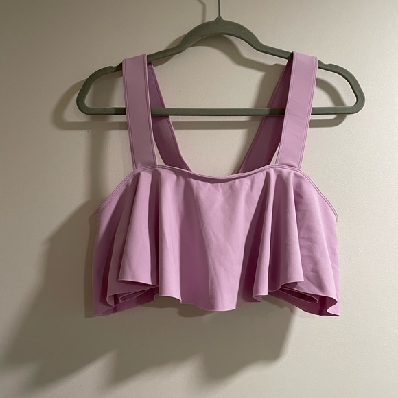 NWOT Free People Movement Lilac Ruffle Sports Bra Size Large - Picture 2 of 7